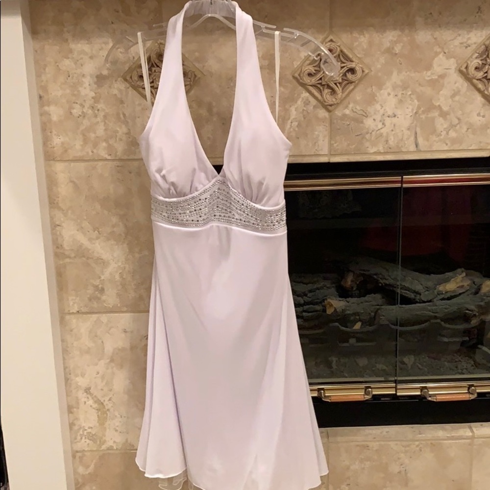 White halter top dress